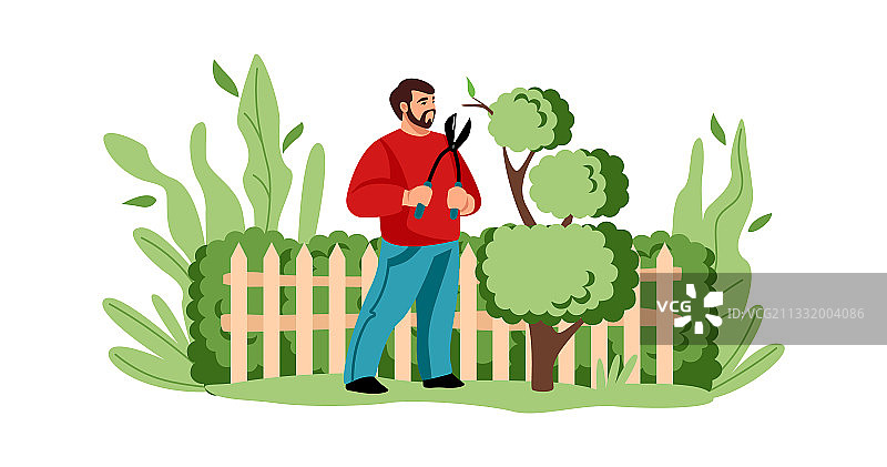 农业工人砍树装饰图片素材