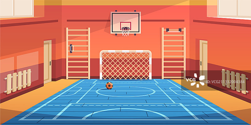 学校体育馆篮球场和校园图片素材