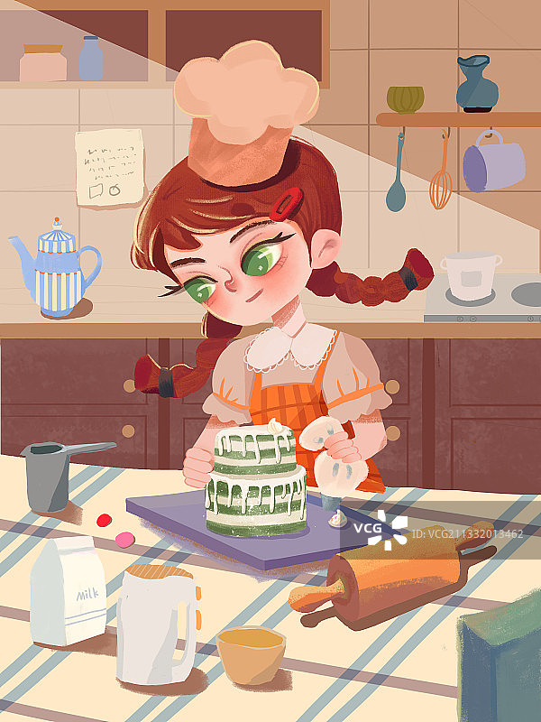 制作甜品女孩图片素材