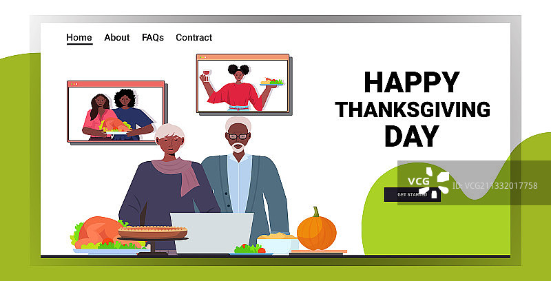 祖父母与孩子们视频聊天图片素材