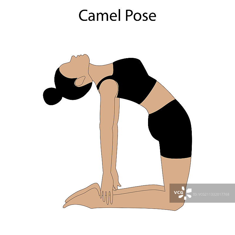 骆驼式瑜伽锻炼：健康生活方式图片素材