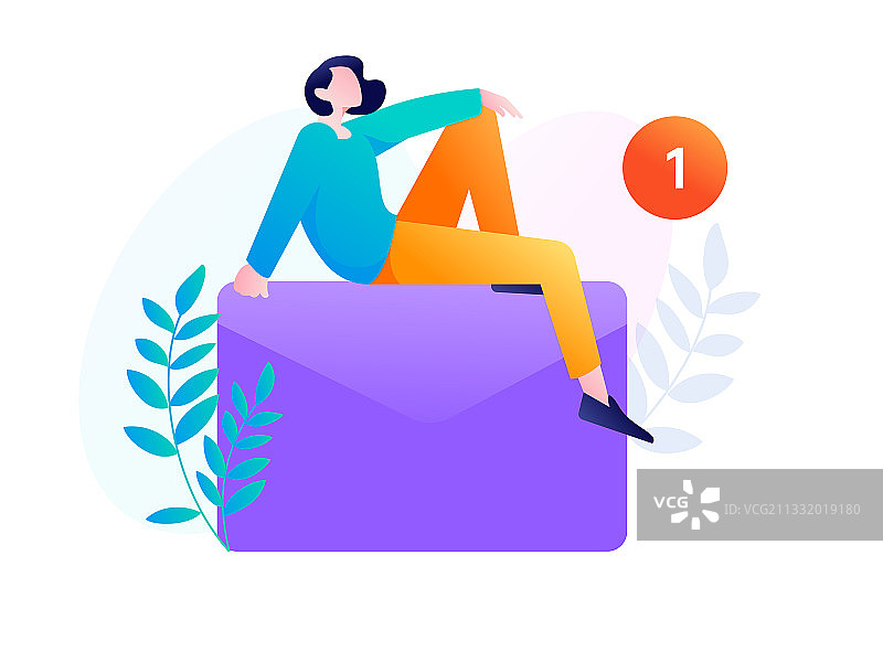 白领工作扁平矢量概念运营插画图片素材