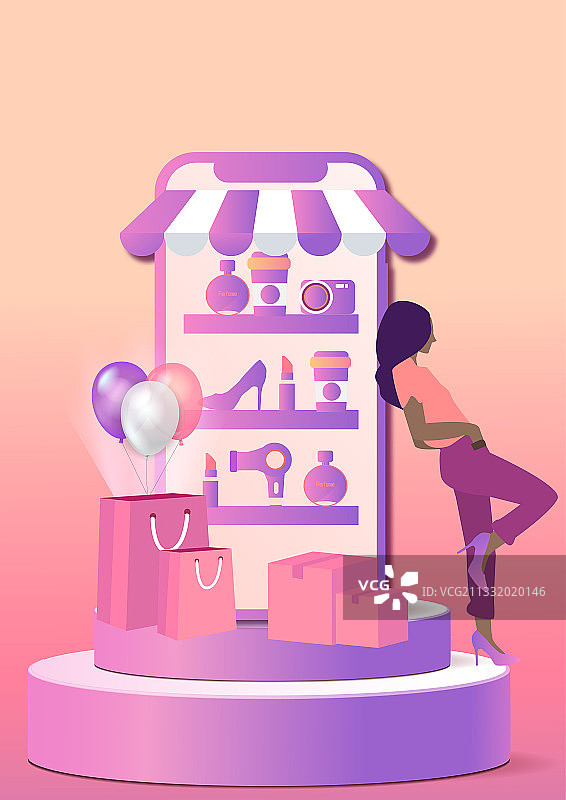 网购展台商品促销海报竖版图片素材