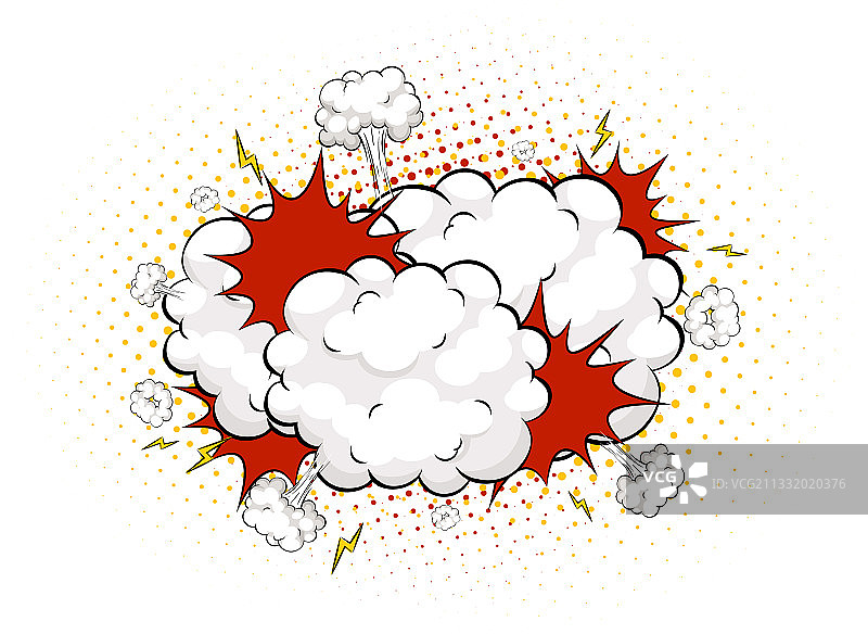 白色背景上的空白漫画语音气泡图片素材