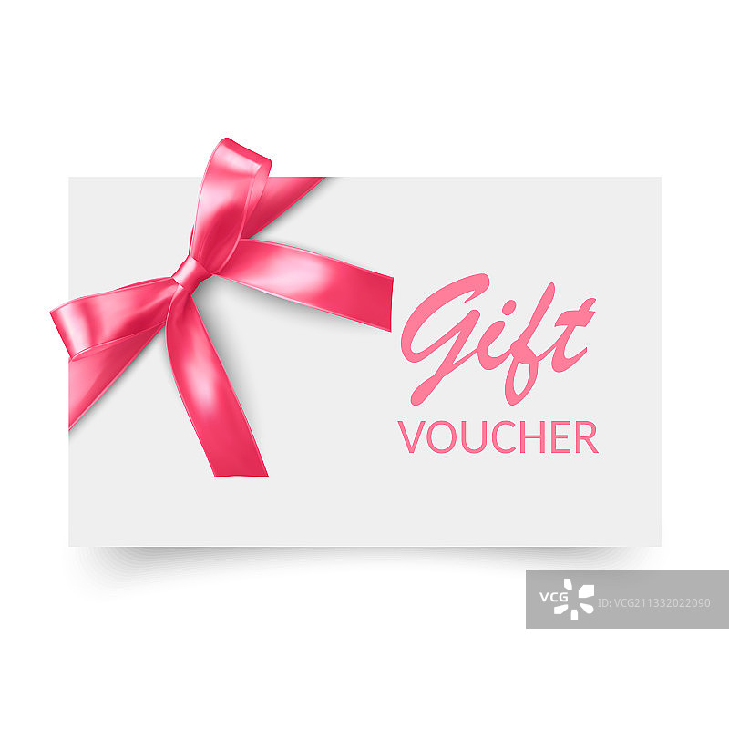 带红色蝴蝶结丝带的礼品券模板图片素材