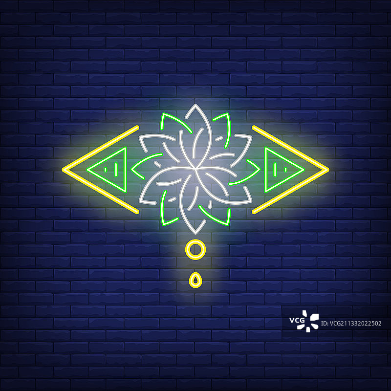 风格化的莲花霓虹灯标志图片素材