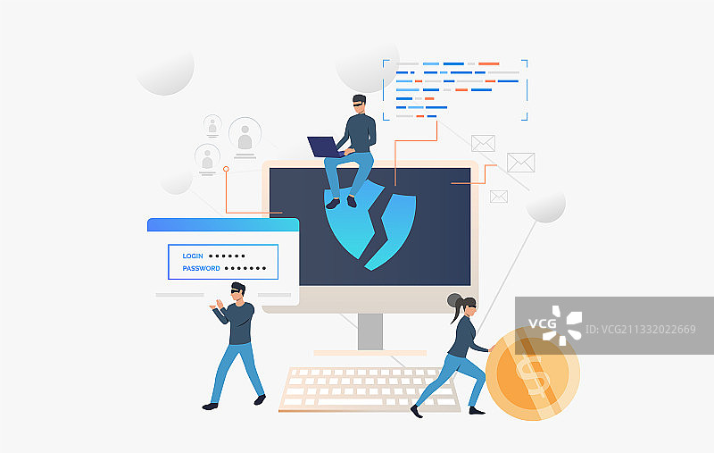网络犯罪团队入侵电脑图片素材