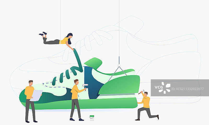 时装设计师制作运动鞋图片素材