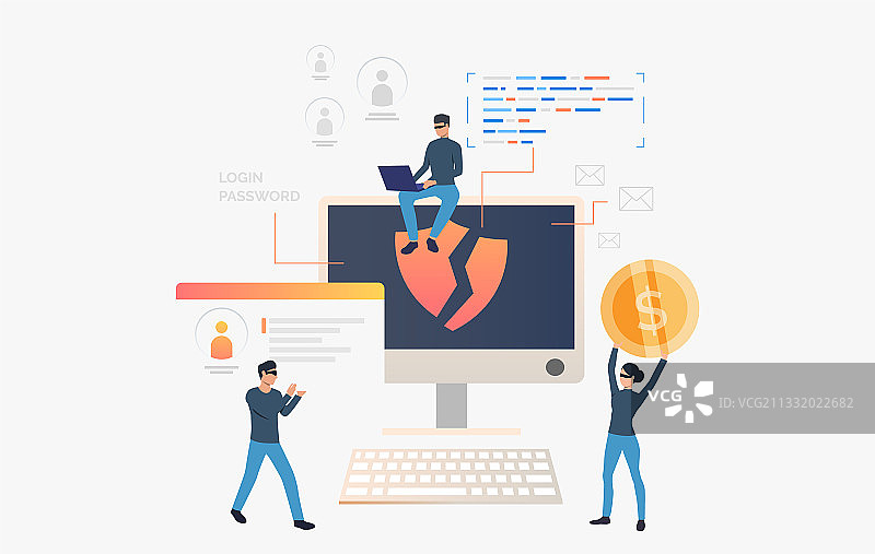 黑客窃取个人数据和金钱图片素材