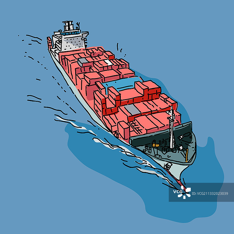 海上工业船只顶视图图片素材