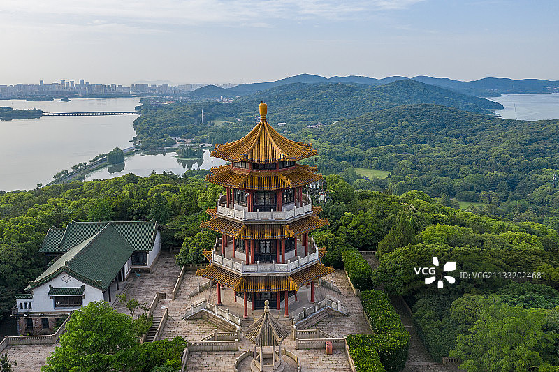 无锡鼋头渚鹿顶山舒天阁图片素材