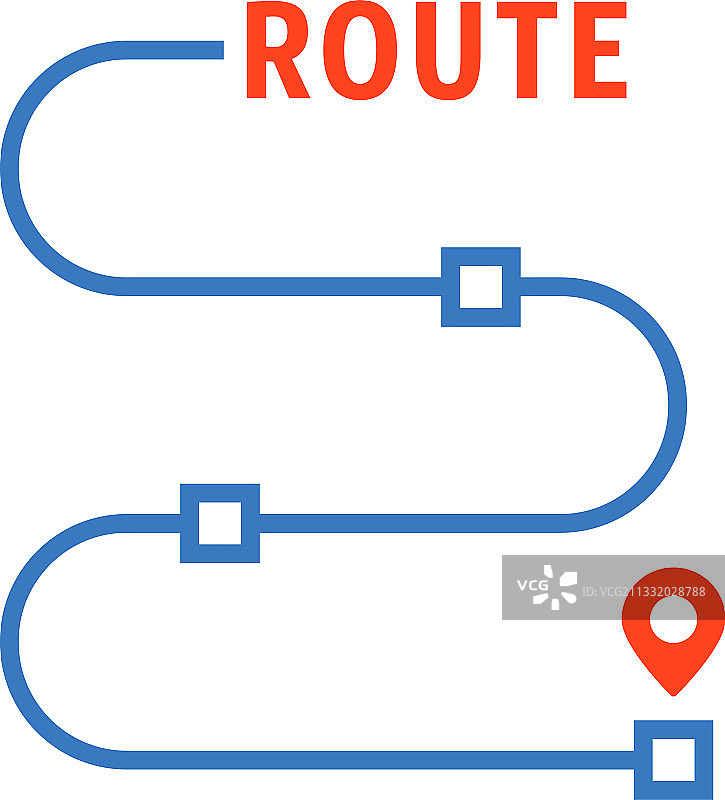 带路径点的细线路线图片素材