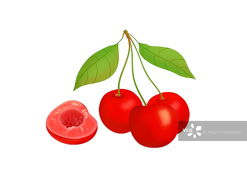 夏天水果题材插画设计素材樱桃车厘子图片素材