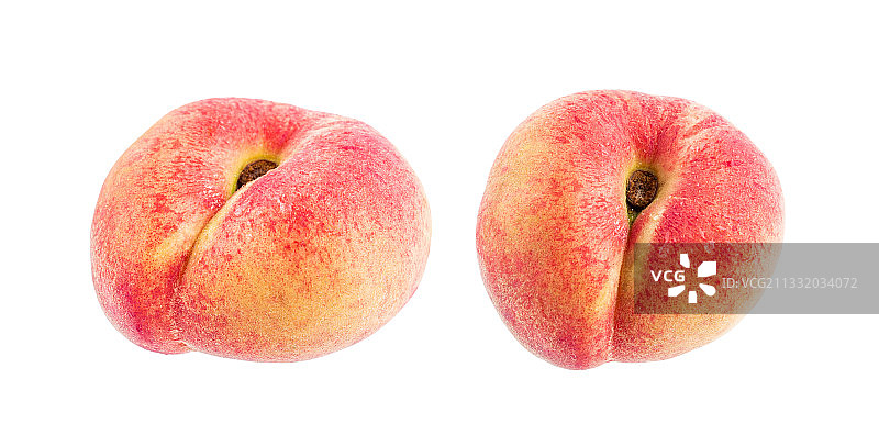 白背景的新鲜水果蟠桃图片素材