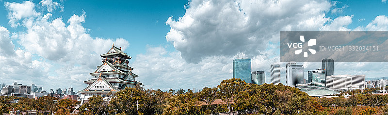 大阪城天守阁全景图片素材