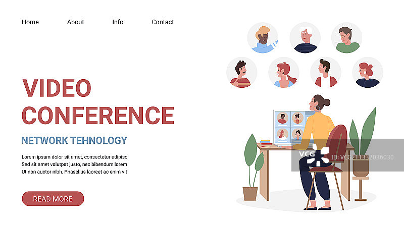 视频会议商业网络技术图片素材