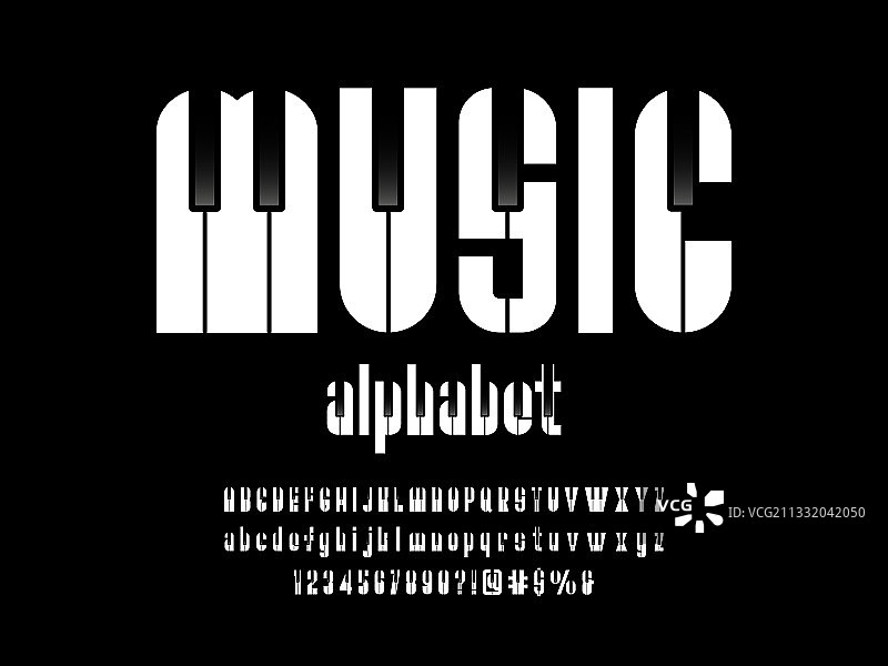 钢琴字体图片素材