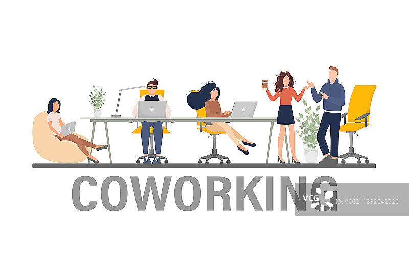 联合办公空间商务人士图片素材