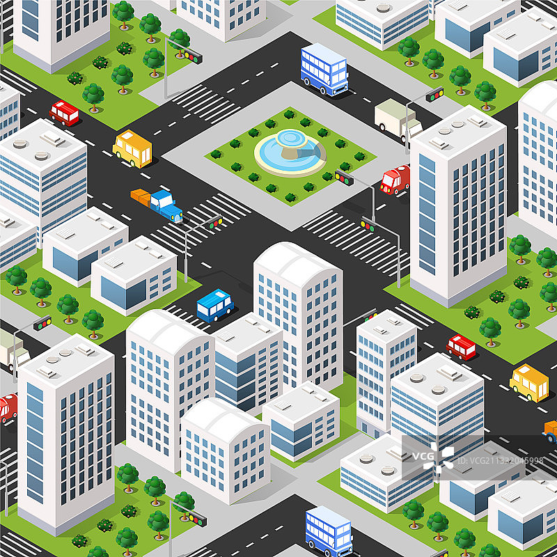 城市等距3D街区图片素材
