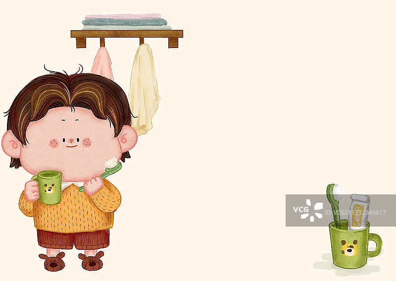 啵啵能够自己刷牙图片素材