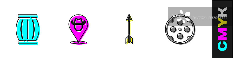 火药桶与交叉的牛仔枪图片素材