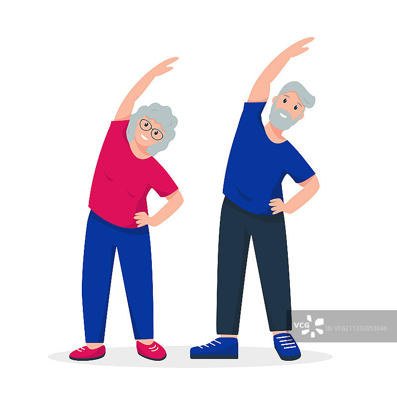 老年夫妇做运动图片素材