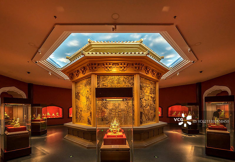 沈阳 辽宁省博物馆 展厅建筑内景图片素材