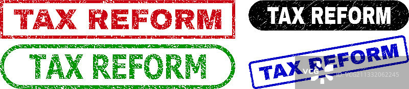 带肌理纹理的税务改革矩形印章图片素材