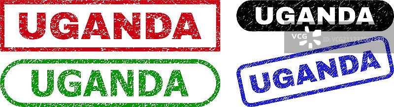 乌干达矩形橡胶印章图片素材