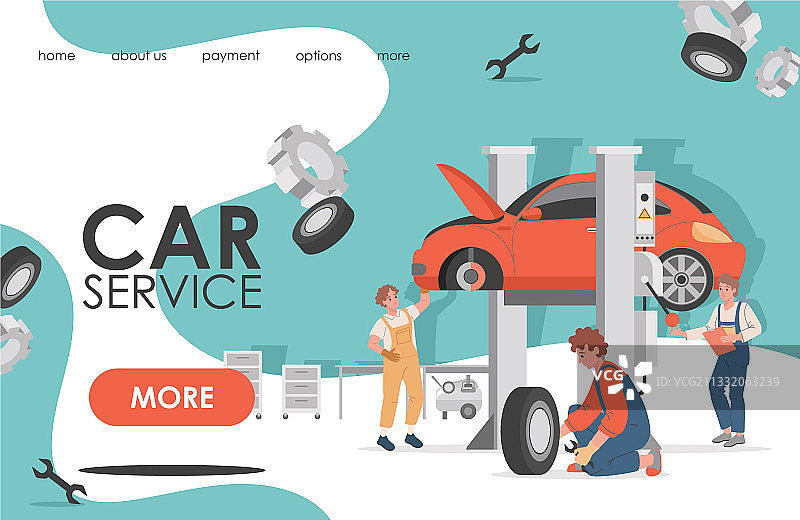 汽车服务着陆页模板图片素材