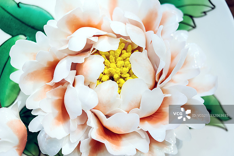 德化陶瓷雕塑陶瓷牡丹花图片素材