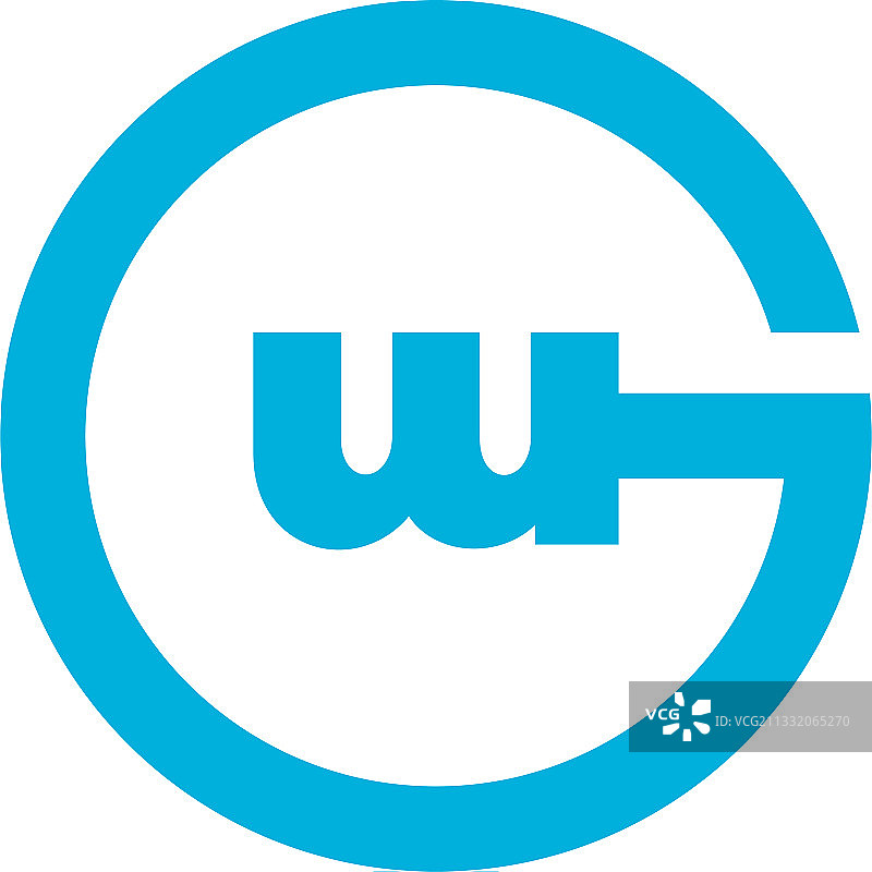 GW字母圆形几何简约标志图片素材
