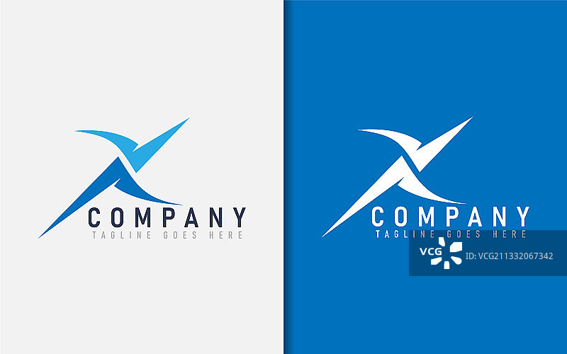 抽象字母X的Logo设计图片素材