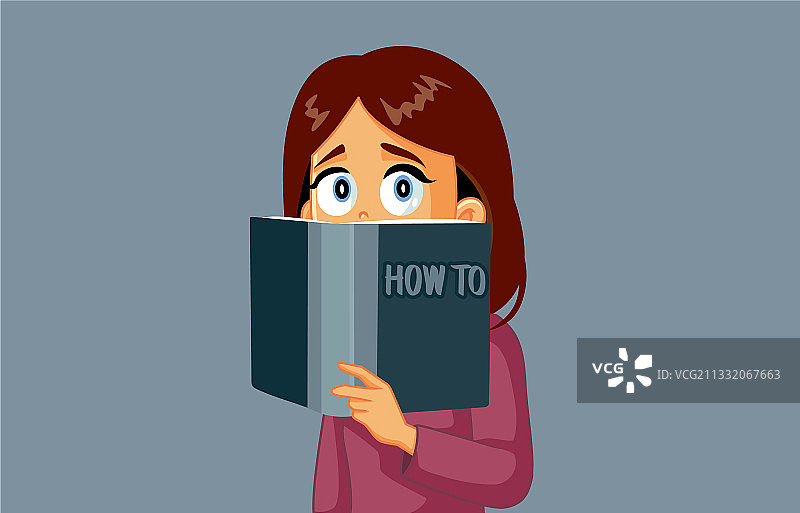 女人阅读操作手册图片素材