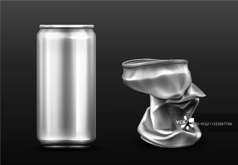 可回收的废弃铝罐图片素材