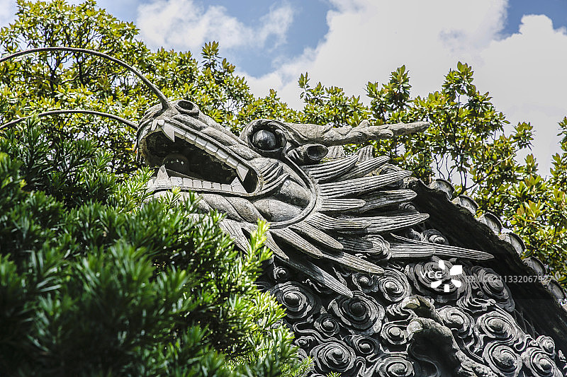 豫园,石雕,石刻,龙,图腾图片素材