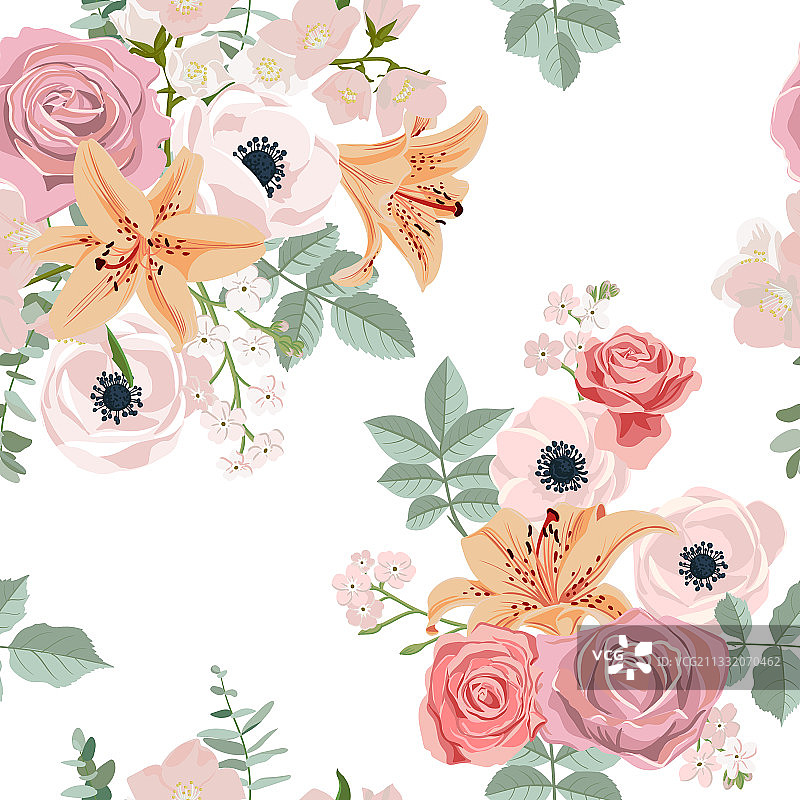 花卉无缝模式图片素材