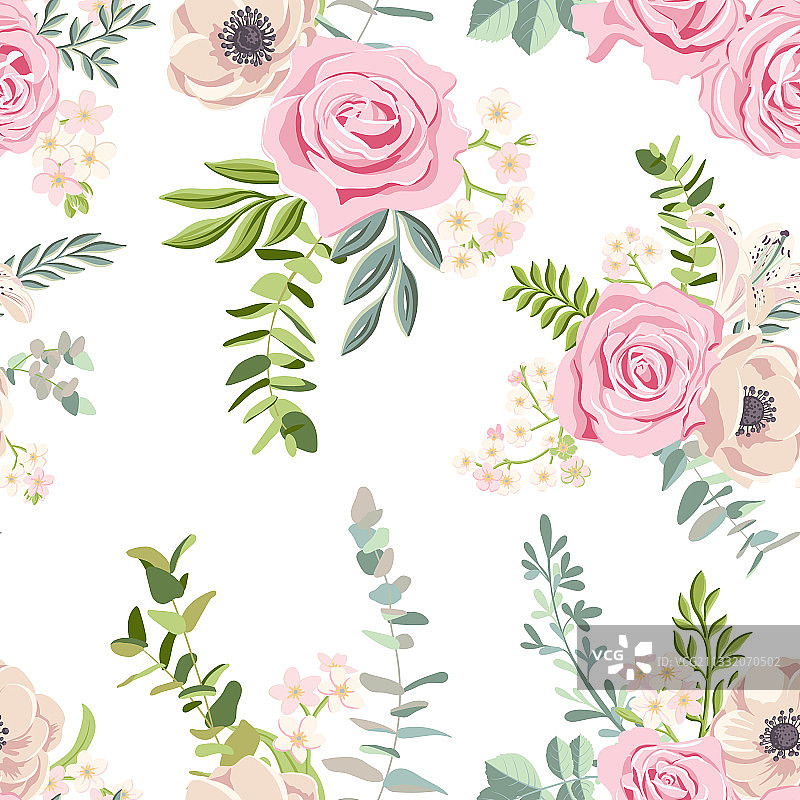 花卉无缝模式图片素材