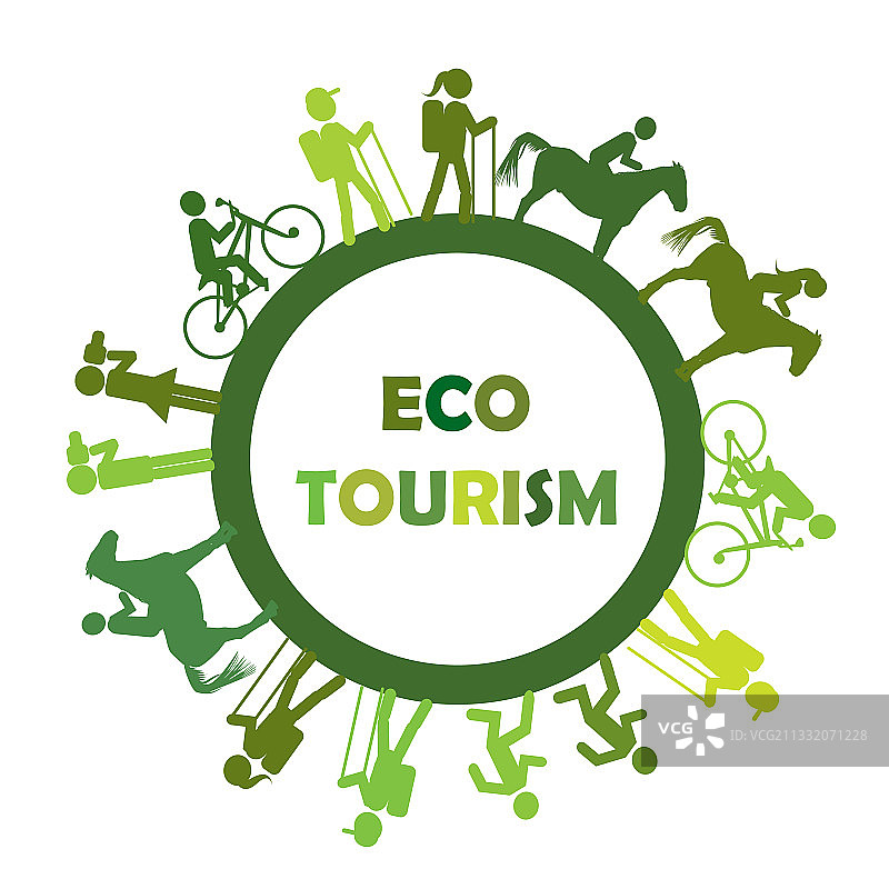 圆形框架的生态旅游概念图片素材