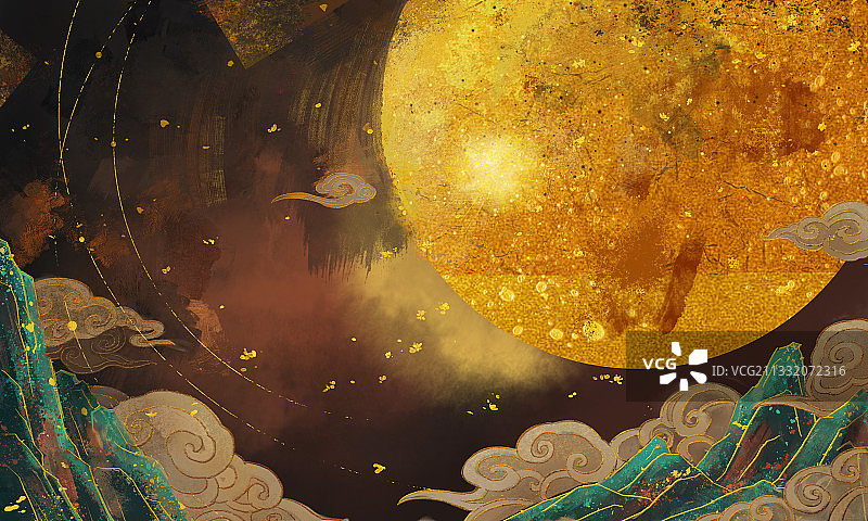 中秋唯美创意插画图片素材