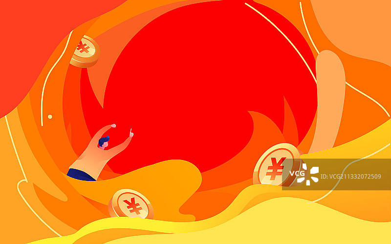 卡通福袋促销抽奖互联网金融收益理财背景图片素材