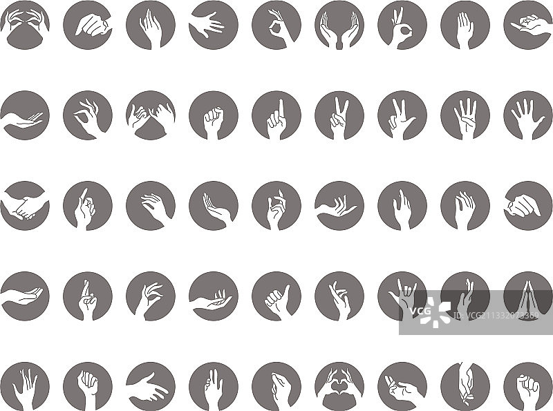女人的手势集合径向图片素材
