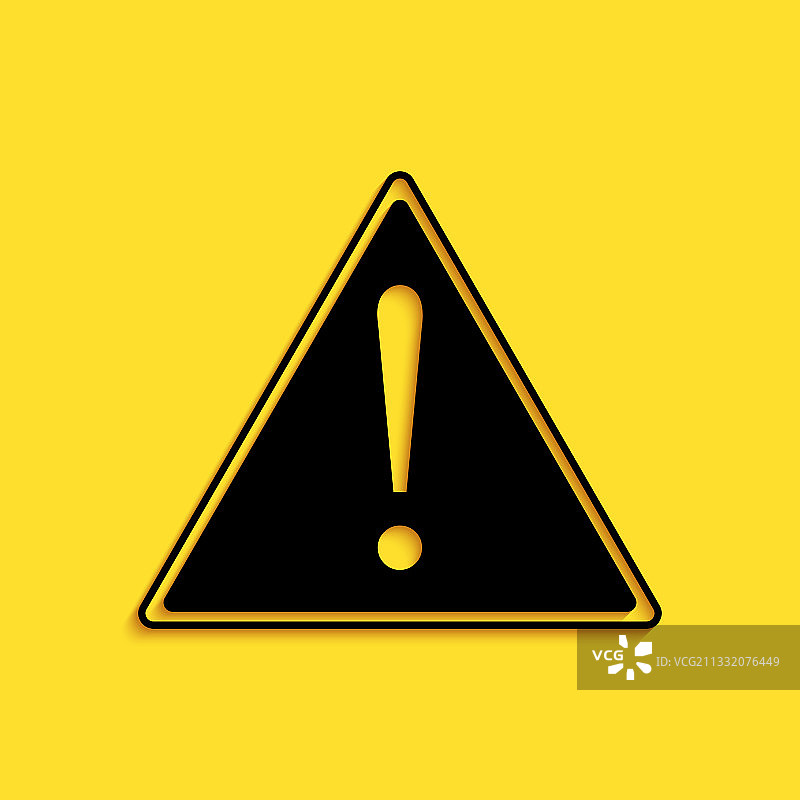 三角形中的黑色感叹号图标图片素材