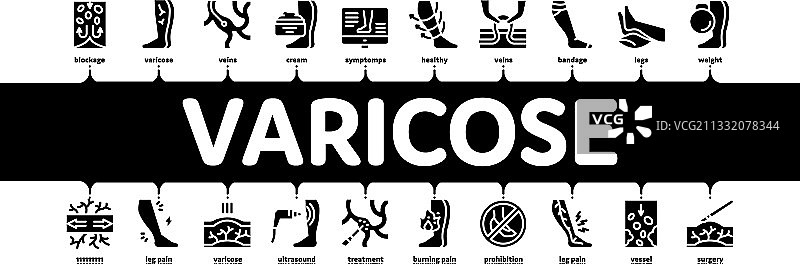 静脉曲张疾病极简信息图banner图片素材