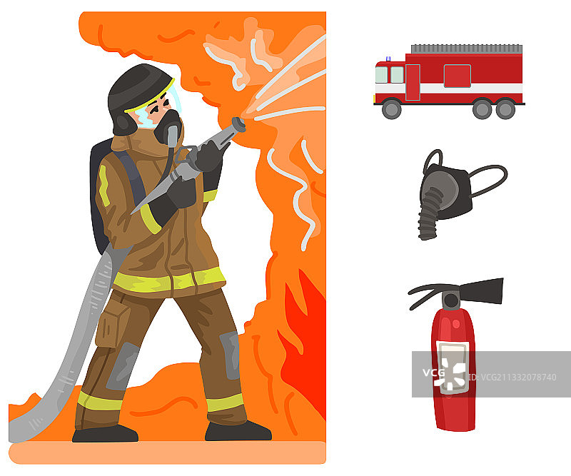 消防员和消防职业角色图片素材