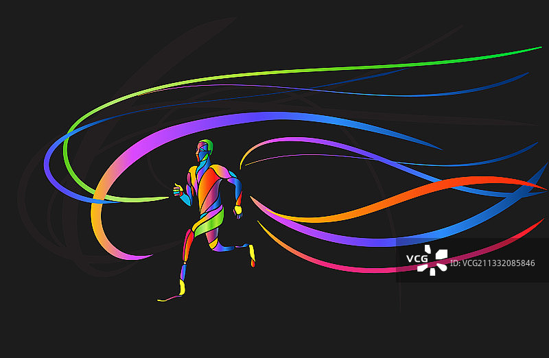 残疾截肢运动员跑步者剪影图片素材