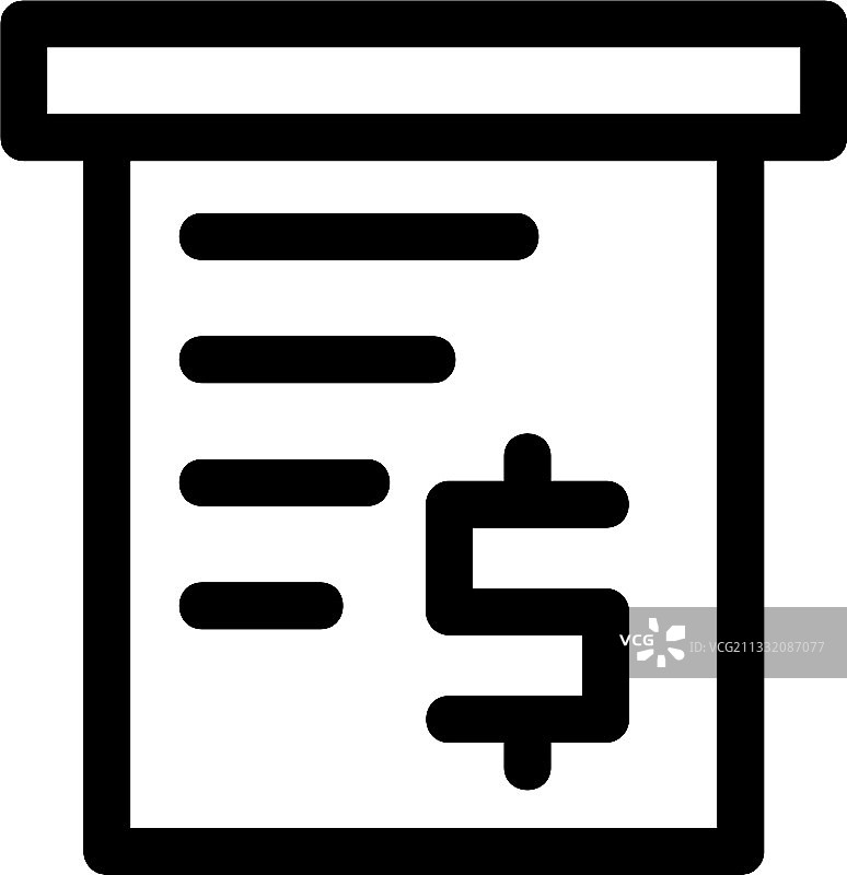 账单图标或独立标志符号图片素材