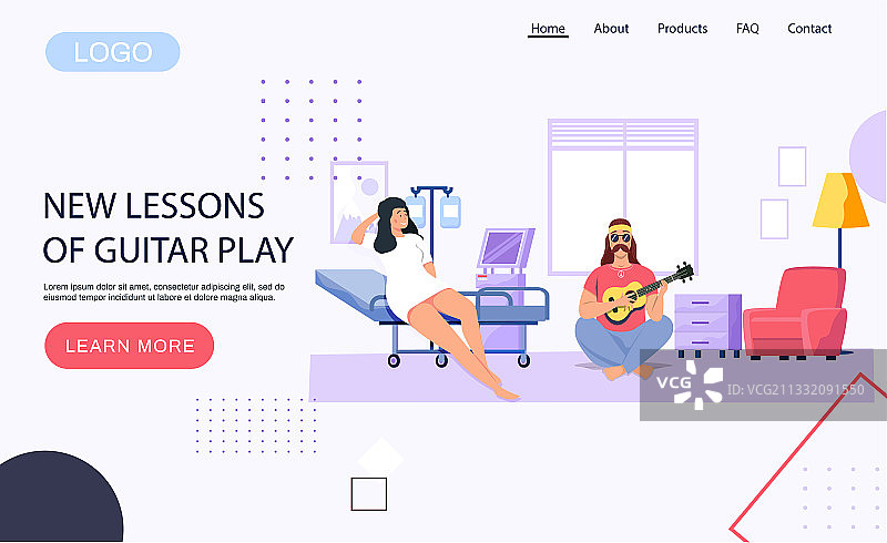 男人弹奏尤克里里为女孩唱歌图片素材