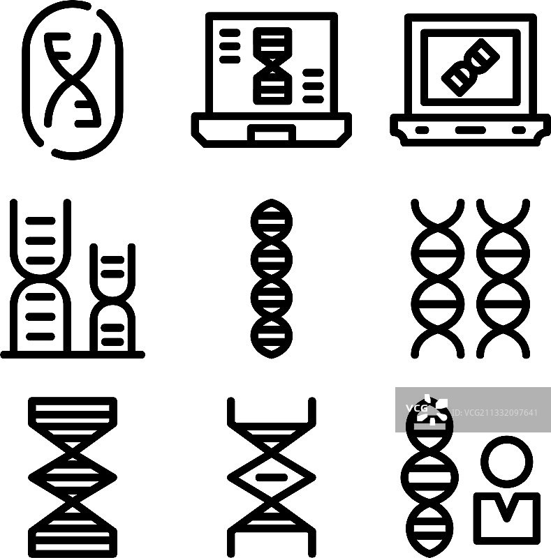 DNA螺旋图标或Logo图片素材