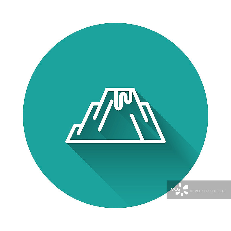 白色线条火山熔岩喷发图标图片素材